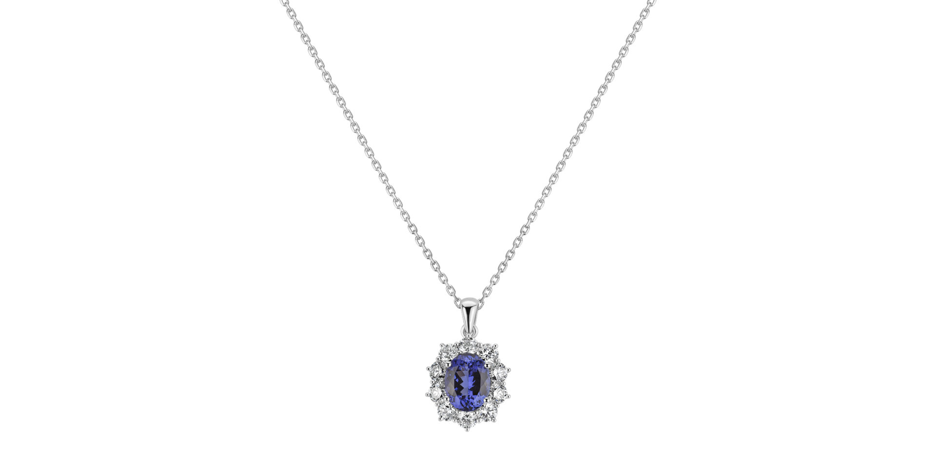 Diamond pendant with Tanzanite Princess