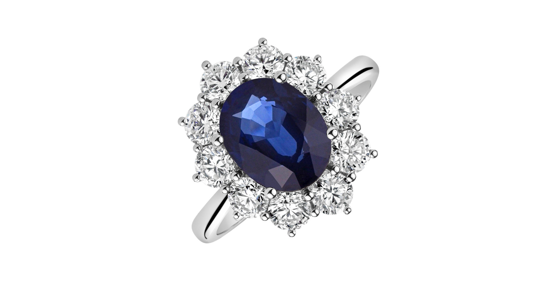 Diamond ring with Sapphire Princess
