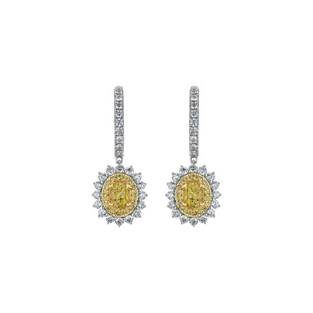 Earrings with yellow and white diamonds Glory Rays