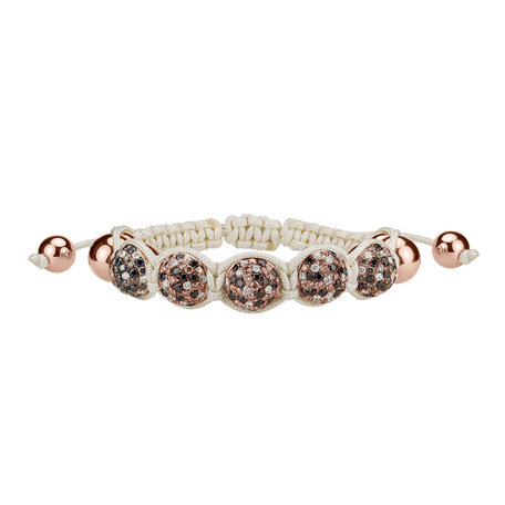 Bracelet with diamonds Beige Shamballa