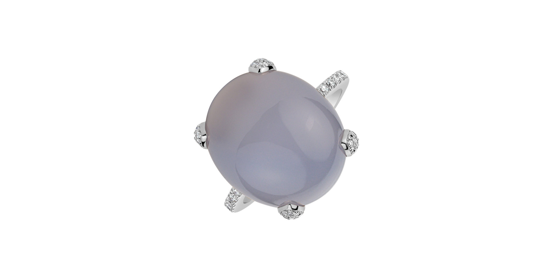 Diamond ring with Chalcedony Niche