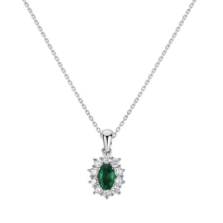 Diamond pendant with Emerald Goddess Elegance