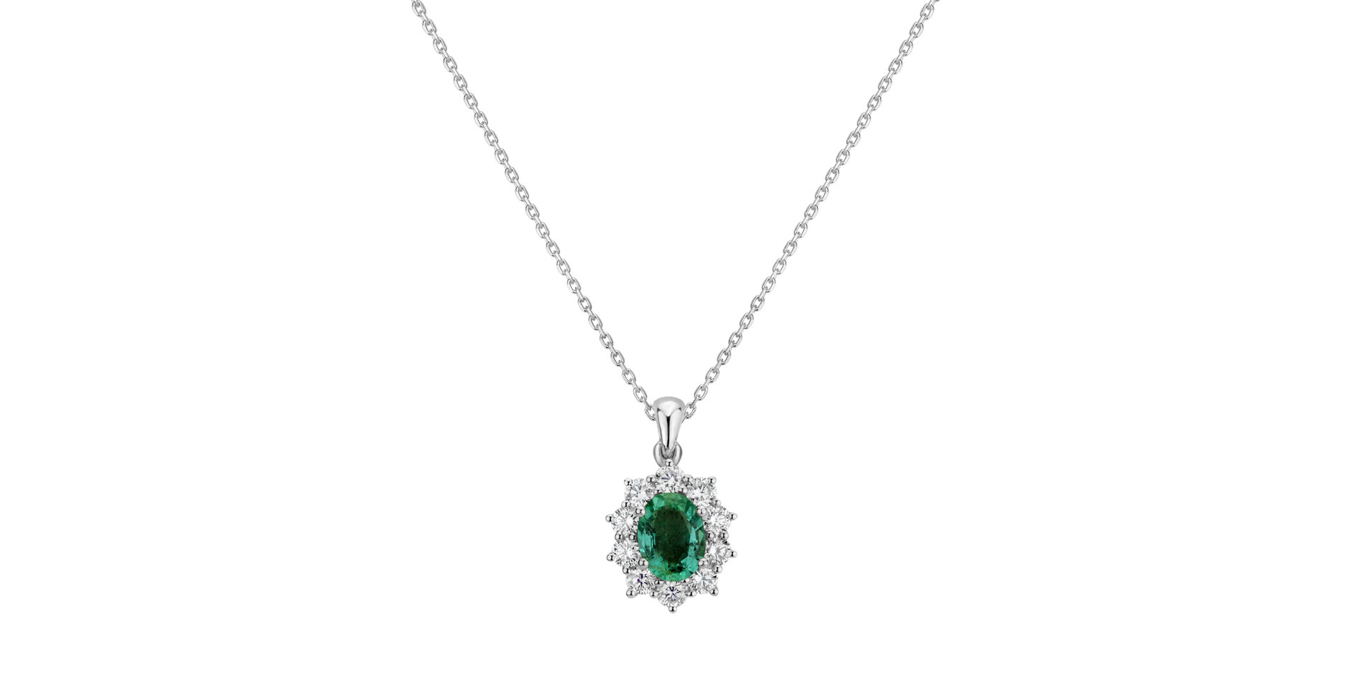 Diamond pendant with Emerald Goddess Elegance
