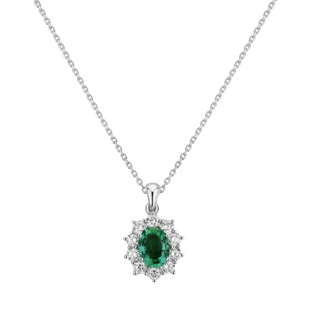 Diamond pendant with Emerald Goddess Elegance