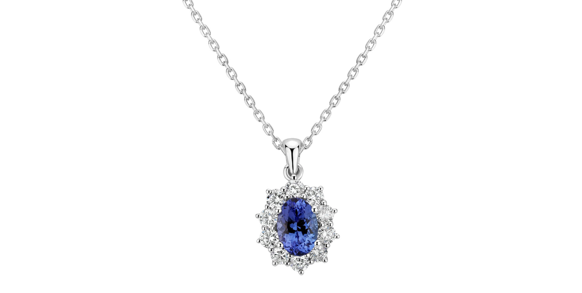 Diamond pendant with Tanzanite Princess