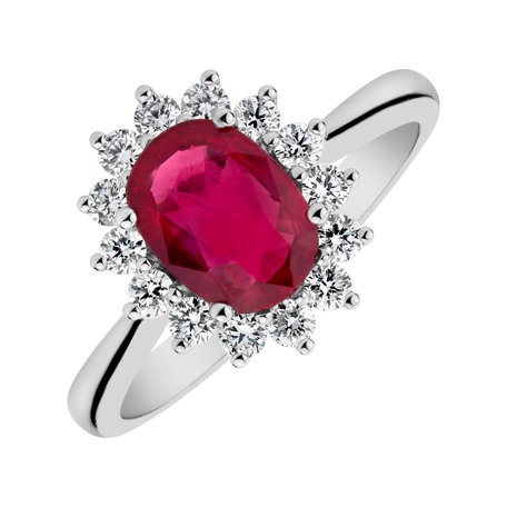 Diamond ring with Ruby Princess