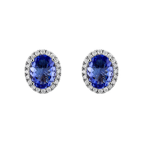 Diamond earrings with Tanzanite Imperial Allegory