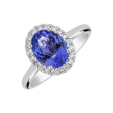 Diamond ring with Tanzanite Princess Wish