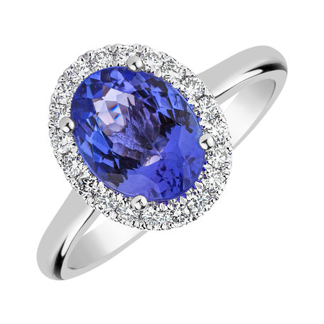 Diamond ring with Tanzanite Princess