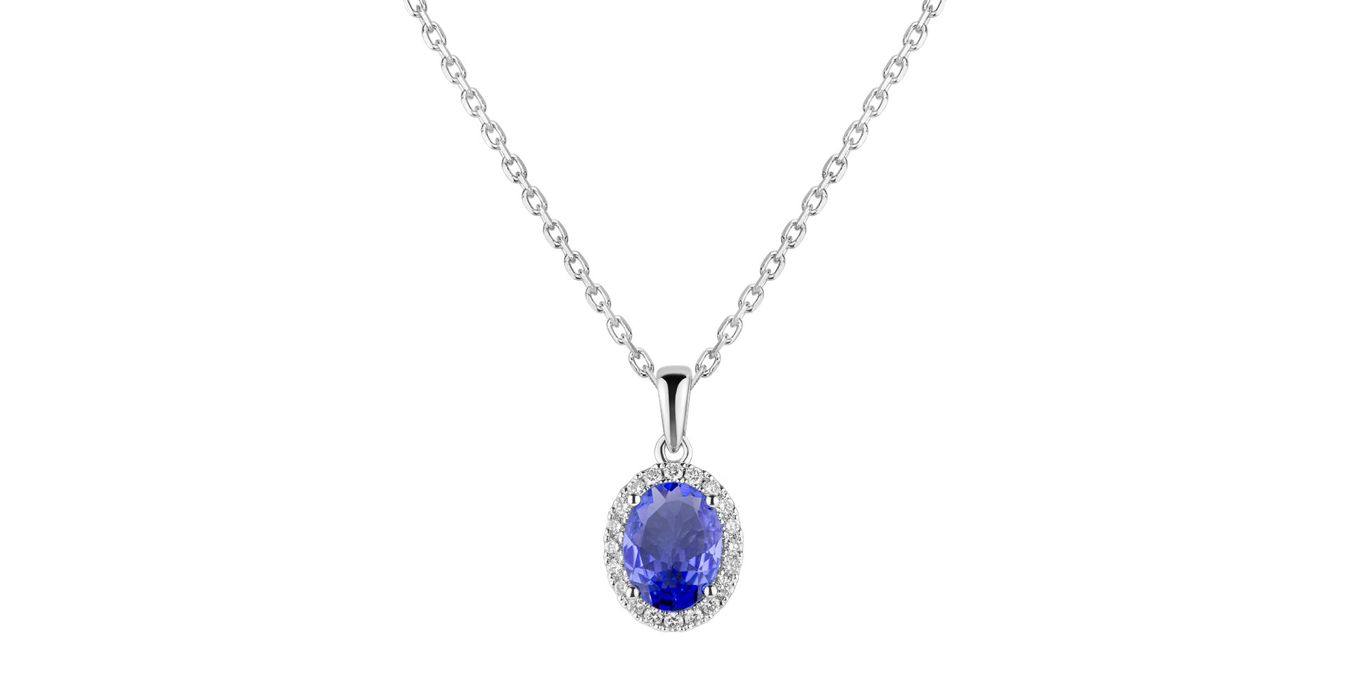 Diamond pendant with Tanzanite Princess