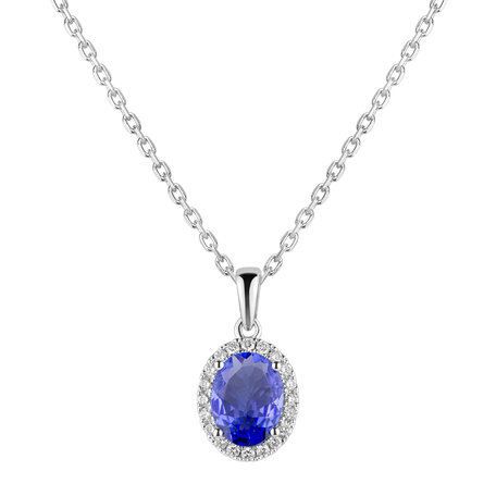 Diamond pendant with Tanzanite Princess