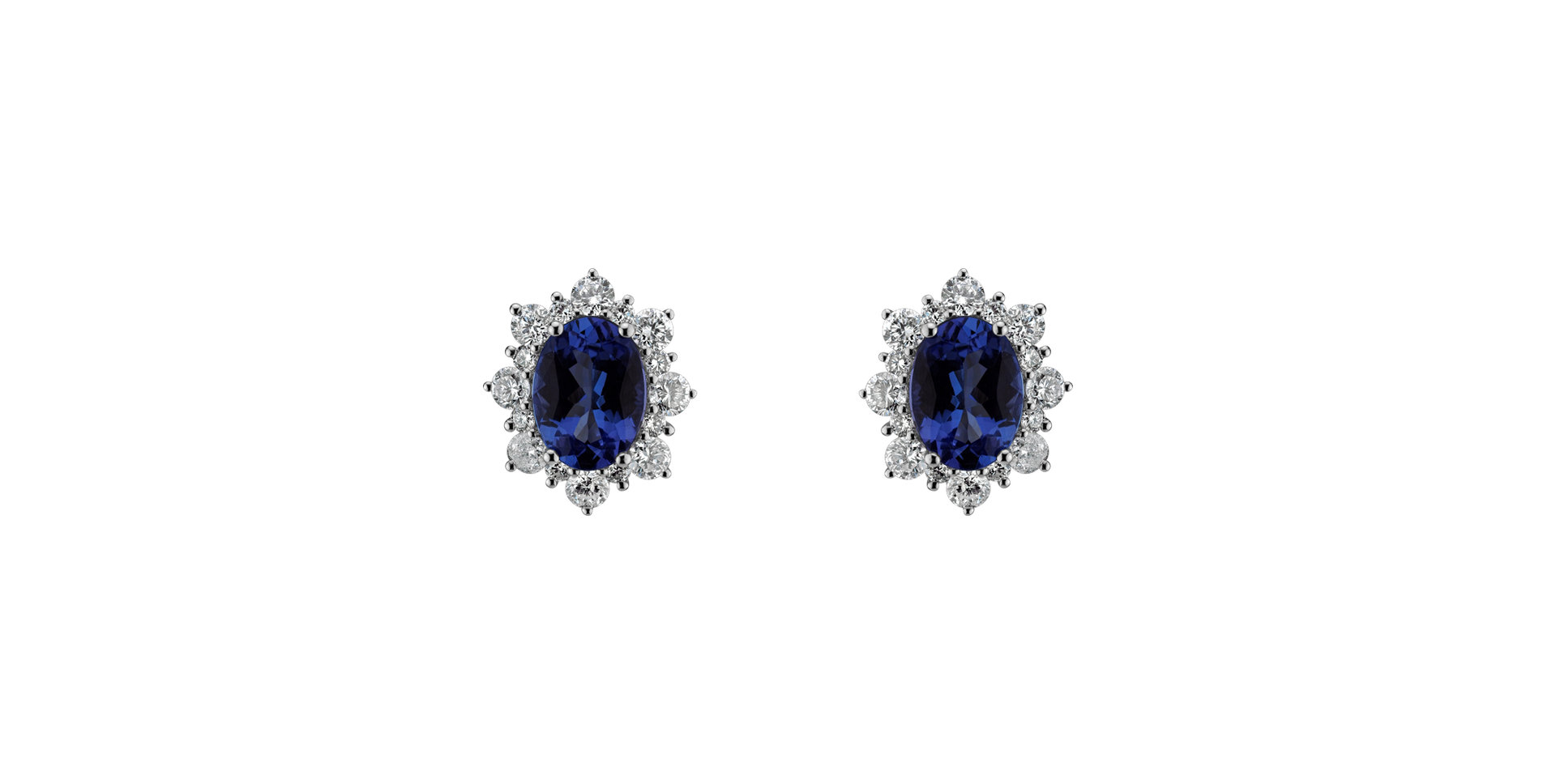 Diamond earrings with Tanzanite Mary Magdalene