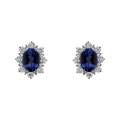 Diamond earrings with Tanzanite Mary Magdalene