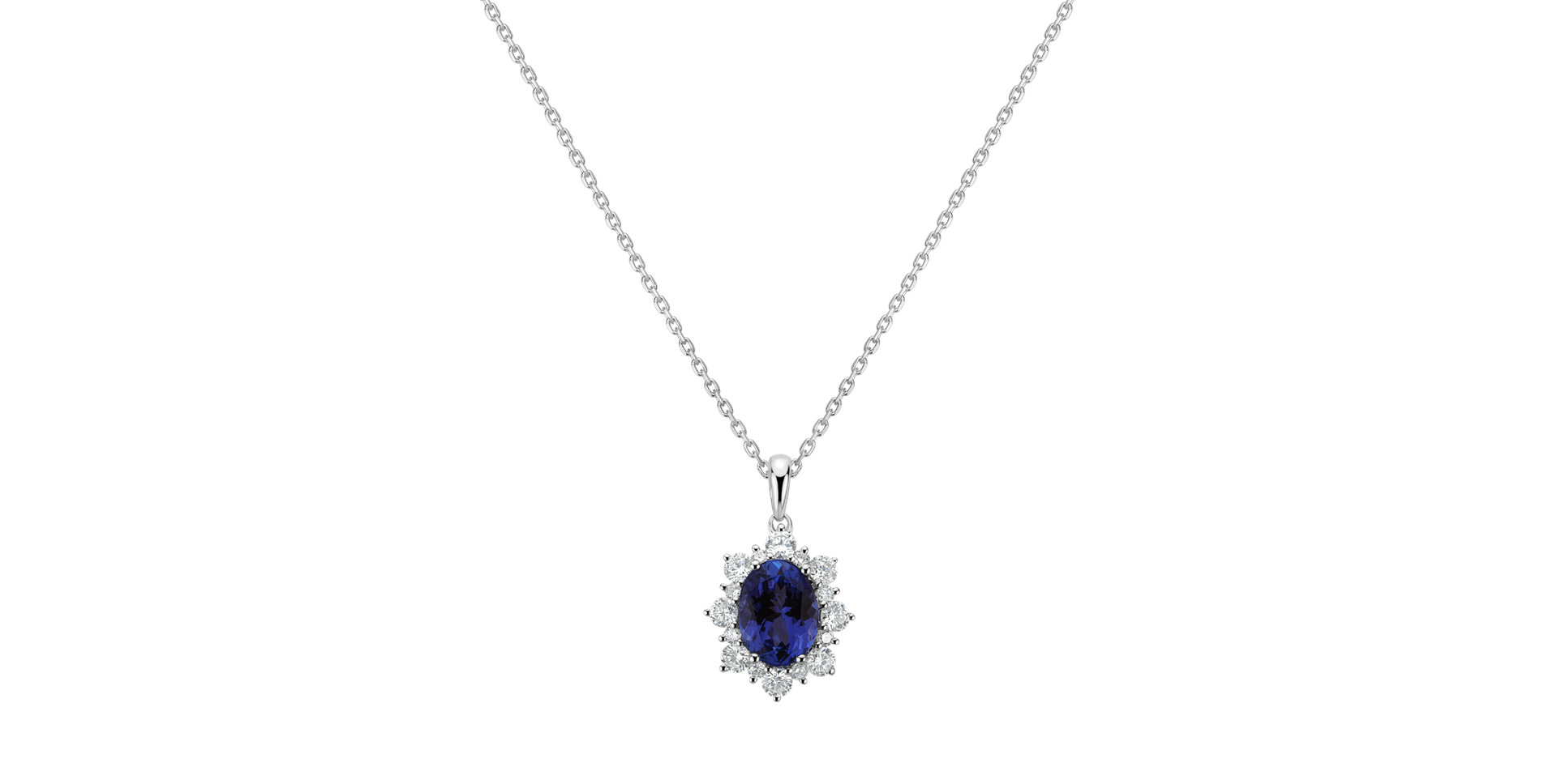 Diamond pendant with Tanzanite Royal Aurora