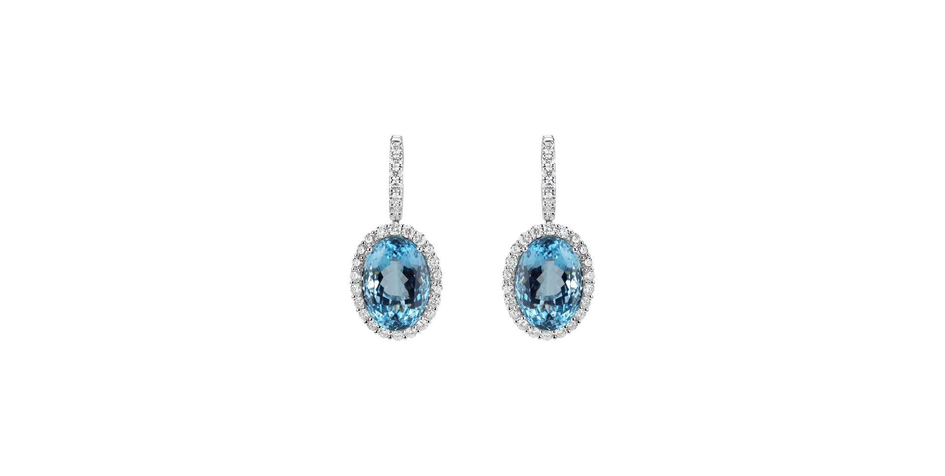 Diamond earrings with Aquamarine Royal Hope