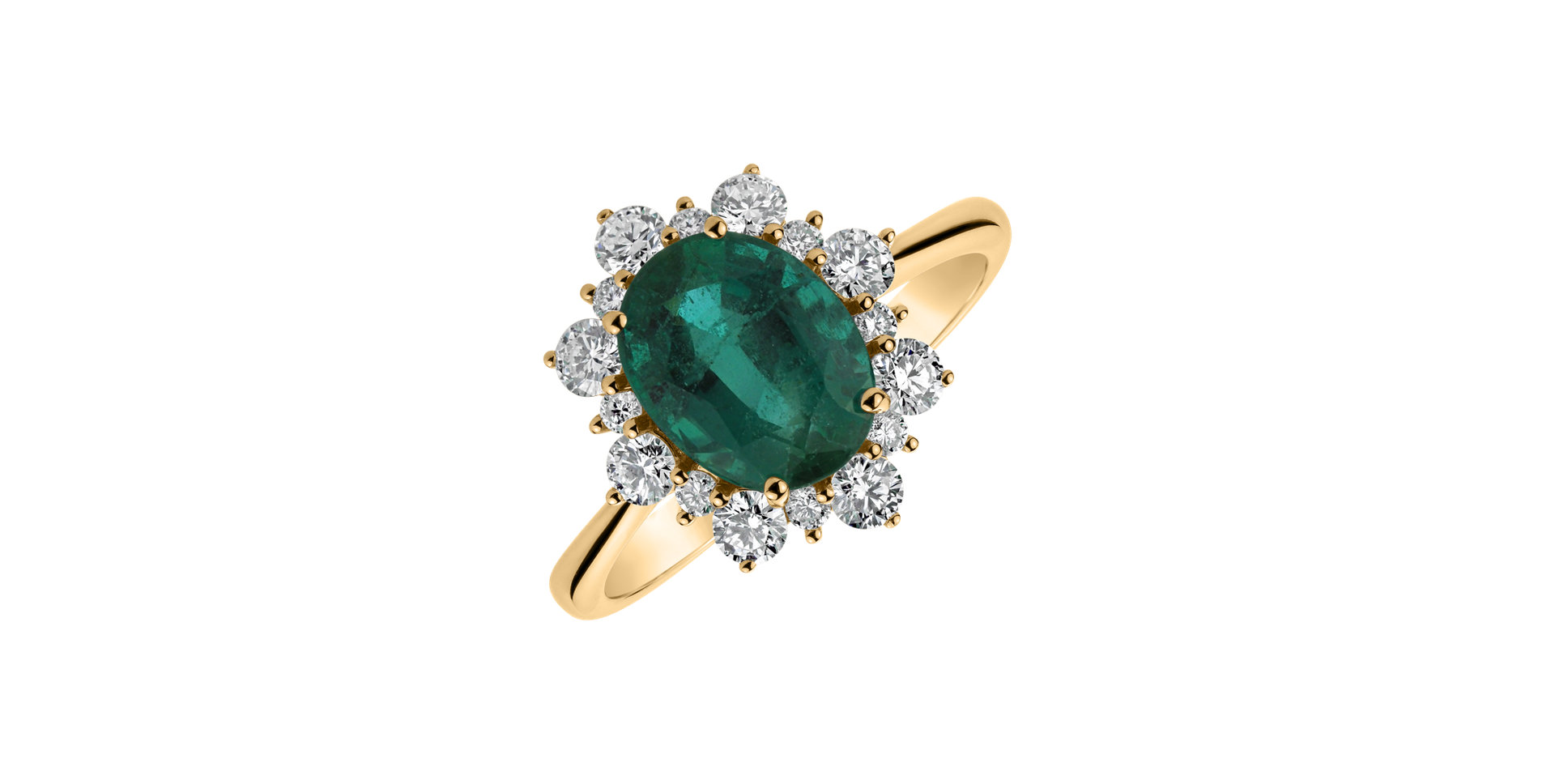 Diamond ring with Emerald Trixie Princess