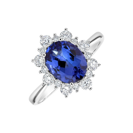 Diamond ring with Tanzanite Trixie Princess