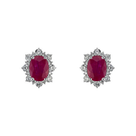 Diamond earrings with Ruby Mary Magdalene