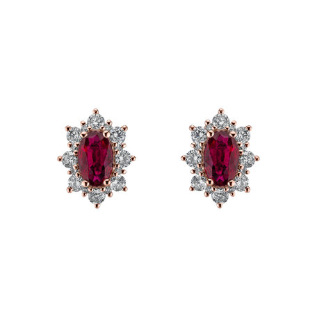 Diamond earrings with Ruby Mary Magdalene