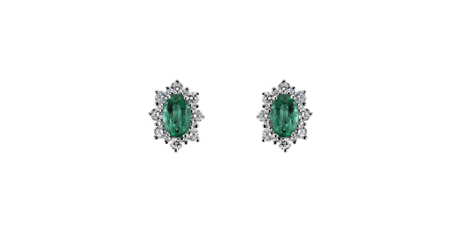 Diamond earrings with Emerald Mary Magdalene
