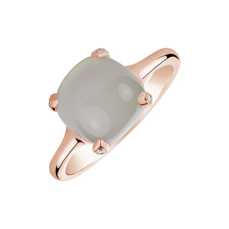 Ring with Moonstone and diamonds Aubrey