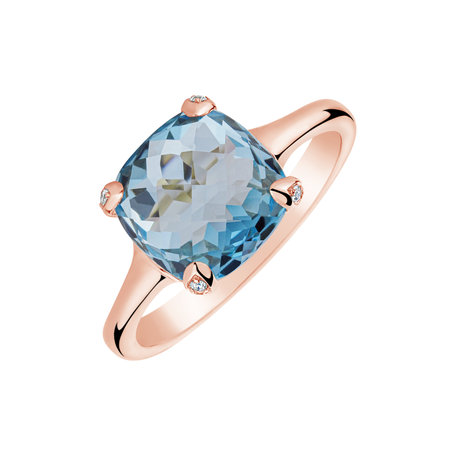 Diamond ring with Topaz Aubrey