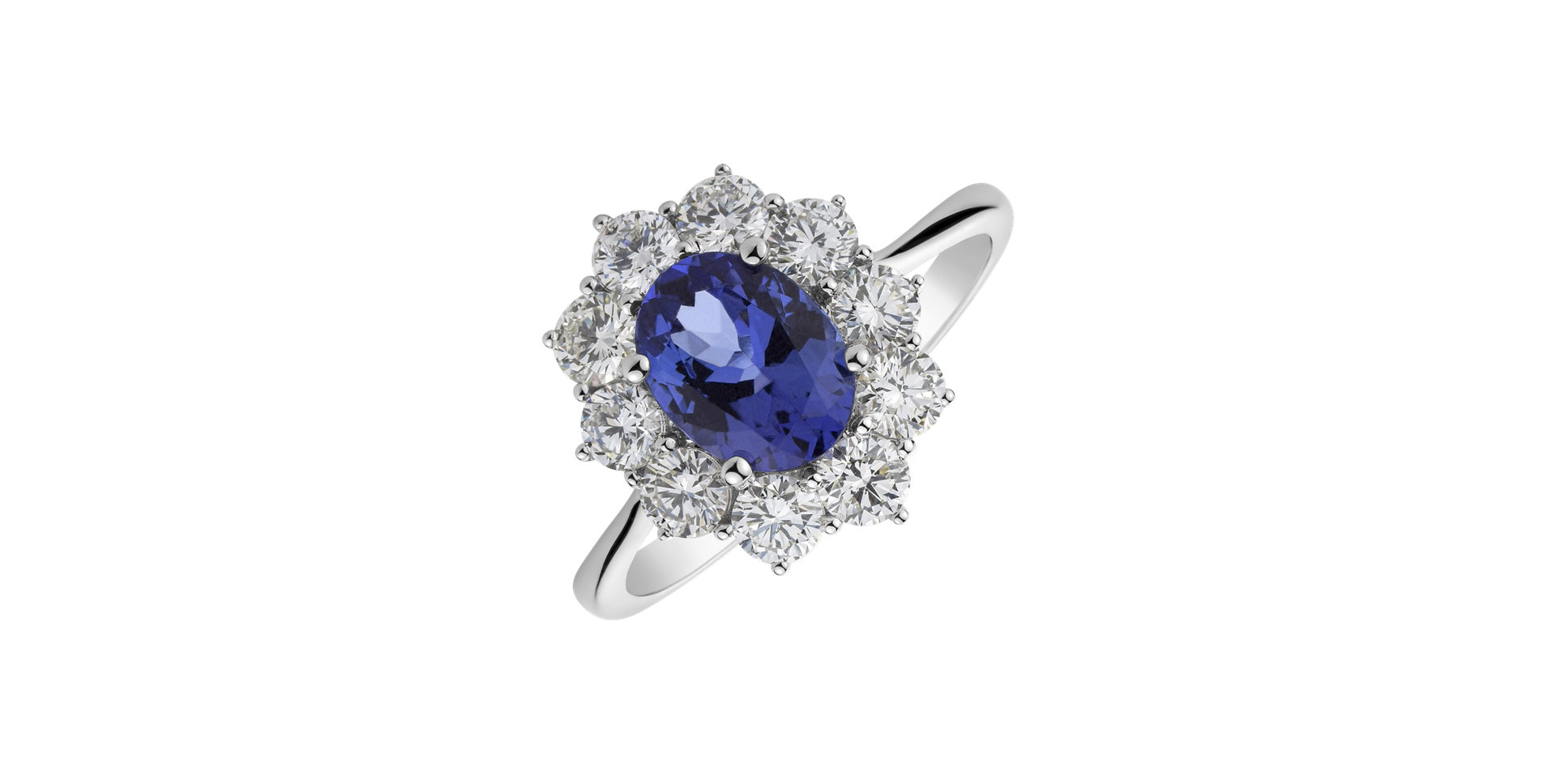 Diamond ring with Tanzanite Princess Joy