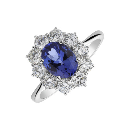 Diamond ring with Tanzanite Princess Joy