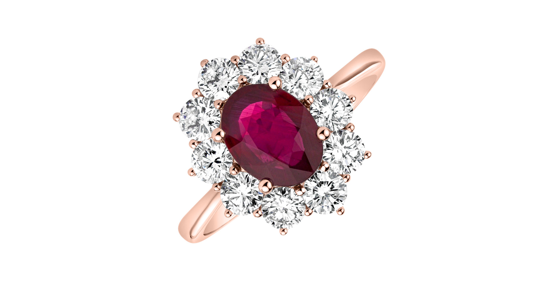 Diamond ring with Ruby Princess