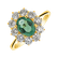 Diamond ring with Emerald Princess4