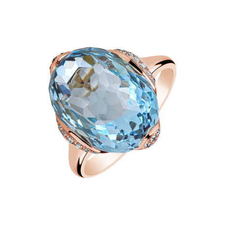 Diamond ring with Topaz Dévouement