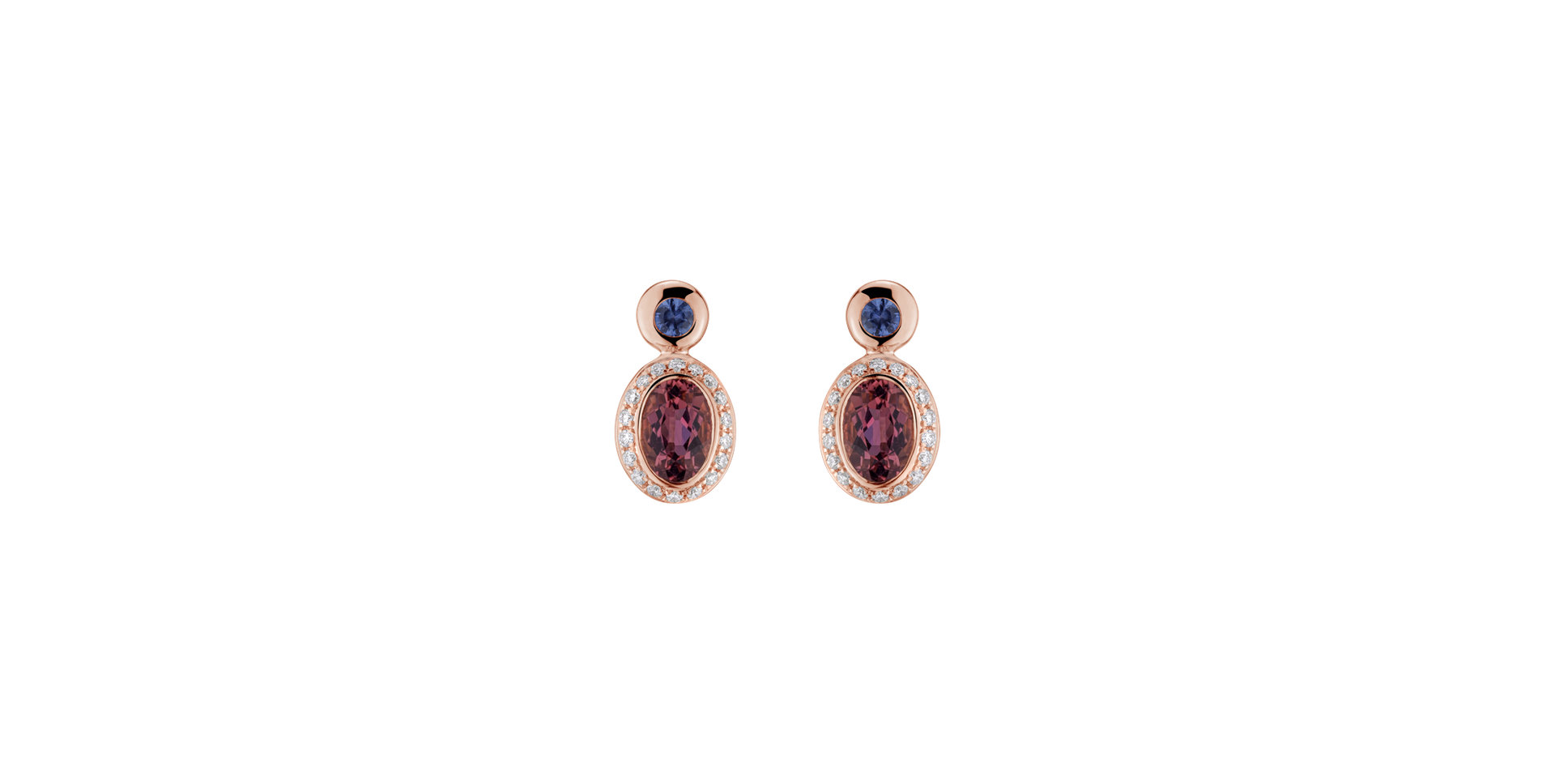 Diamond earrings with Tourmalíne and Sapphire Lèpre