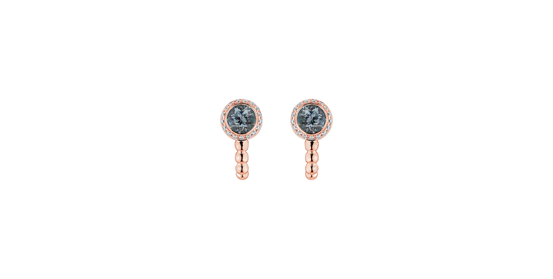 Diamond earrings with Aquamarine De L'oubli