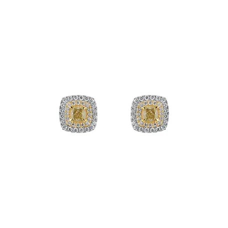 Earrings with yellow and white diamonds Sunny Day