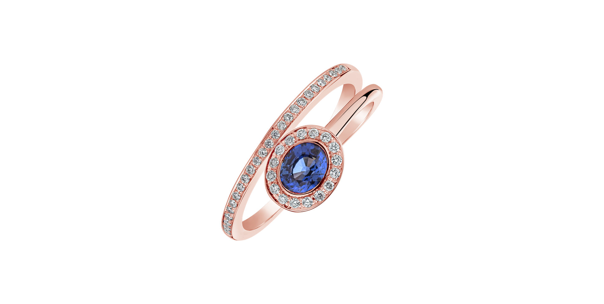 Diamond ring with Sapphire Nicolette