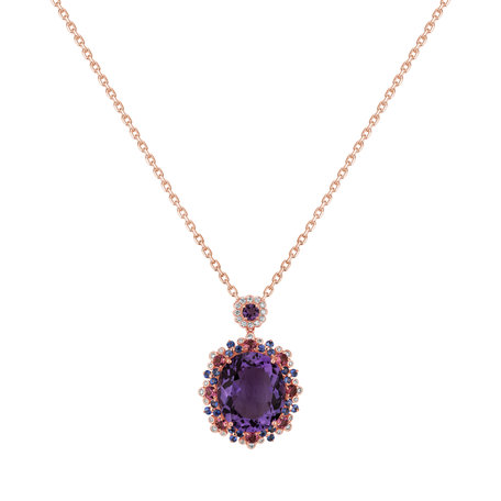 Diamond necklace with Amethyst, Sapphire and Tourmalíne Memories