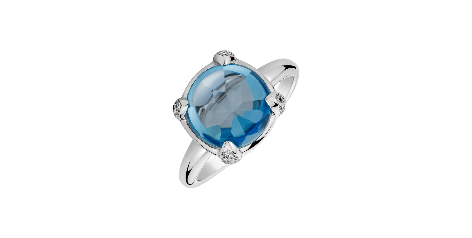 Diamond ring with Topaz Lunaria