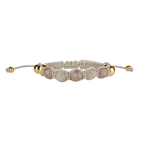 Bracelet with brown and white diamonds Shamballa