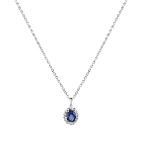 Diamond pendant with Sapphire Glamour Princess