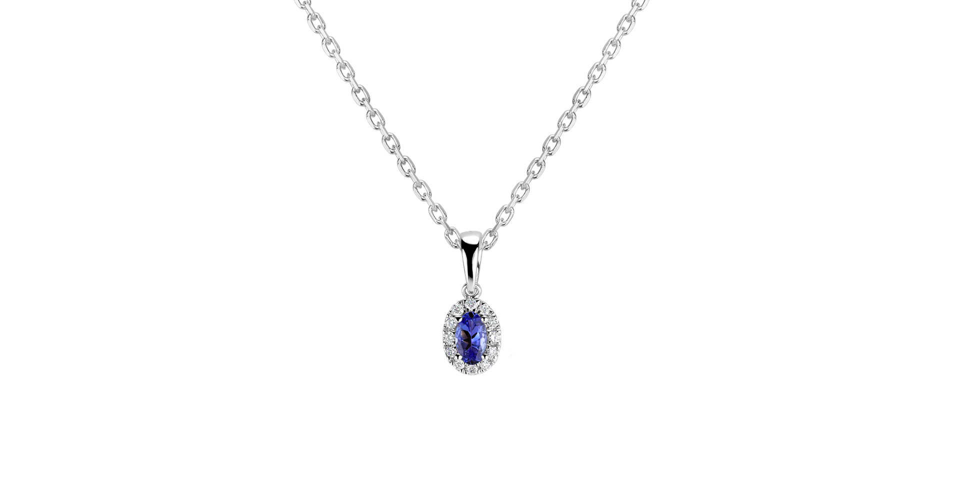 Diamond pendant with Tanzanite Princess