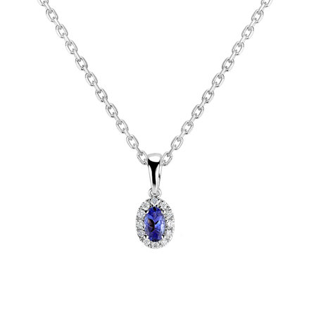Diamond pendant with Tanzanite Princess