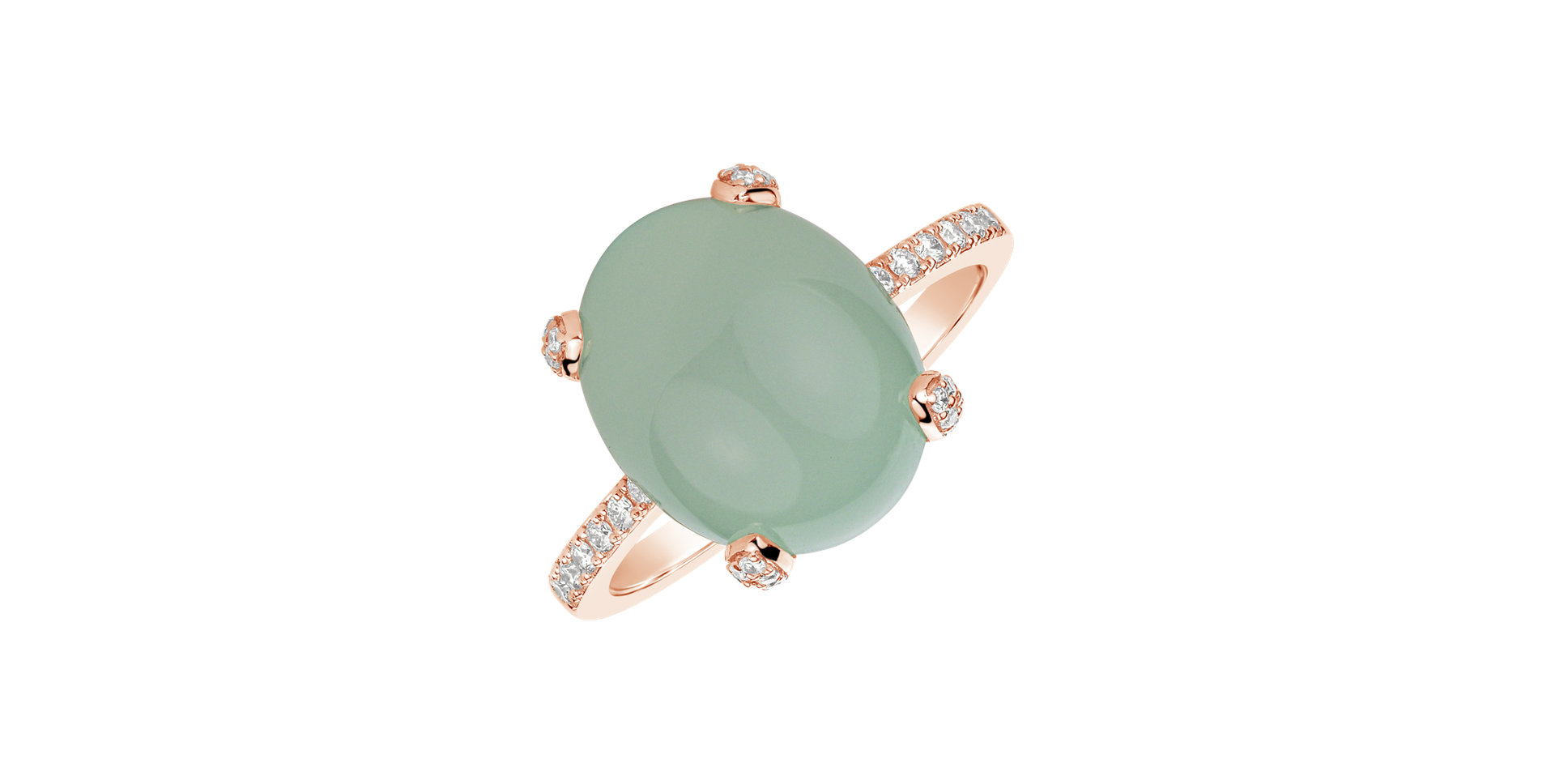 Diamond ring with Chalcedony Niche