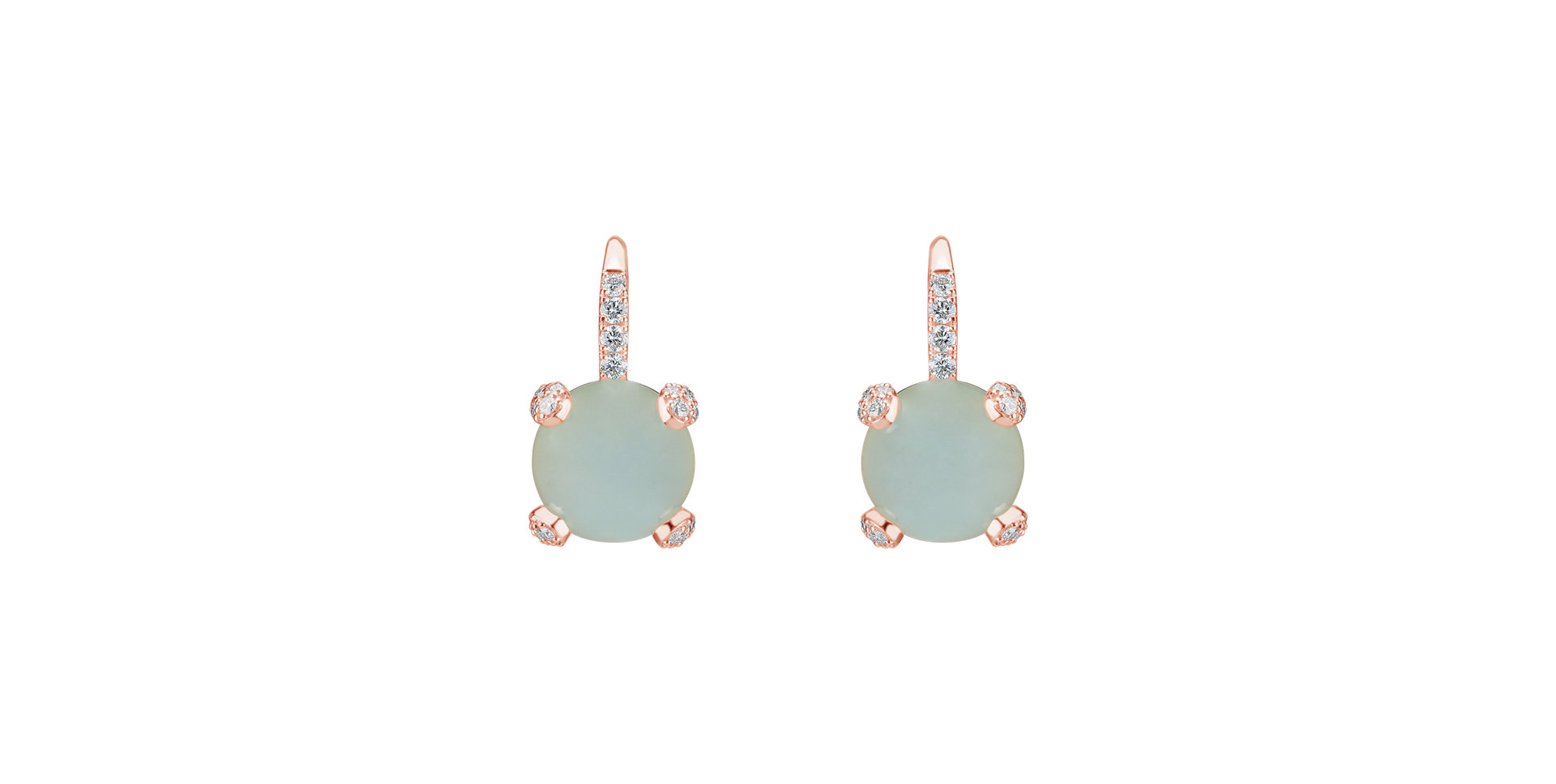 Diamond earrings with Chalcedony Royal Drops