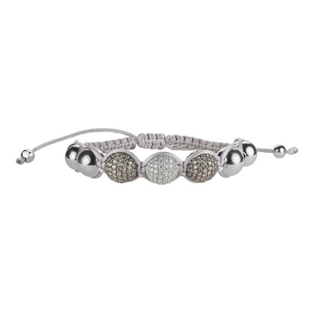 Bracelet with brown and white diamonds Shamballa