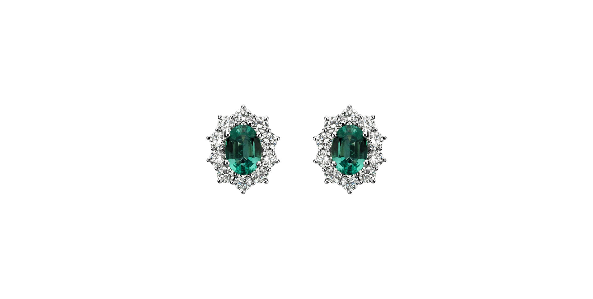 Diamond earrings with Emerald Princess