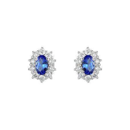 Diamond earrings with Tanzanite Princess