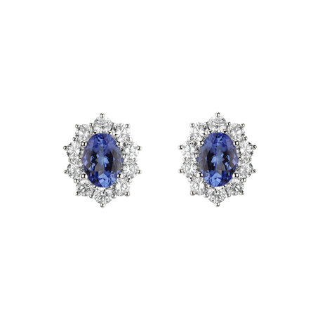 Diamond earrings with Tanzanite Princess