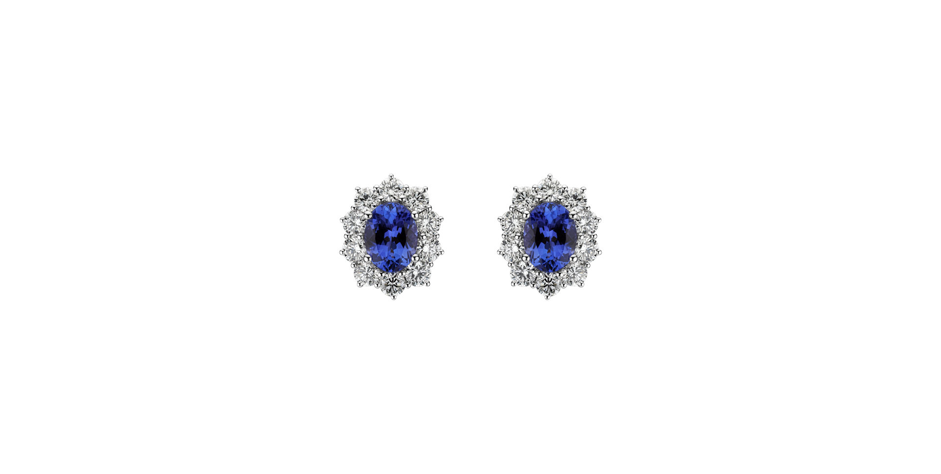 Diamond earrings with Tanzanite Princess
