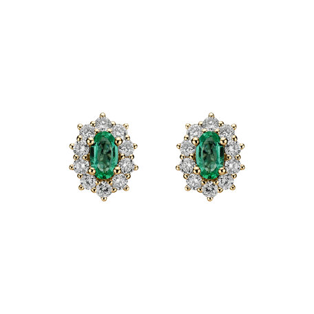 Diamond earrings with Emerald Princess
