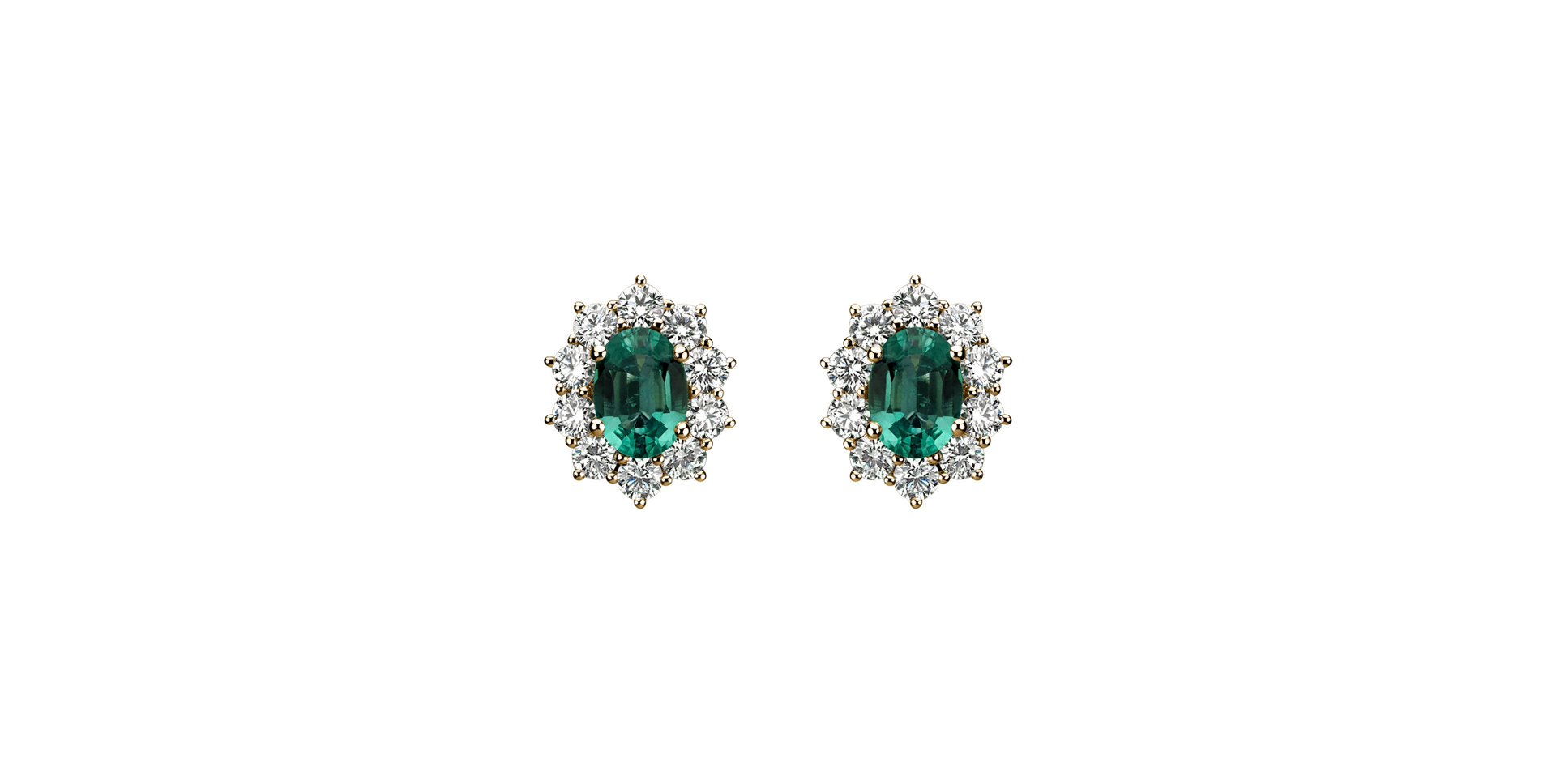 Diamond earrings with Emerald Princess